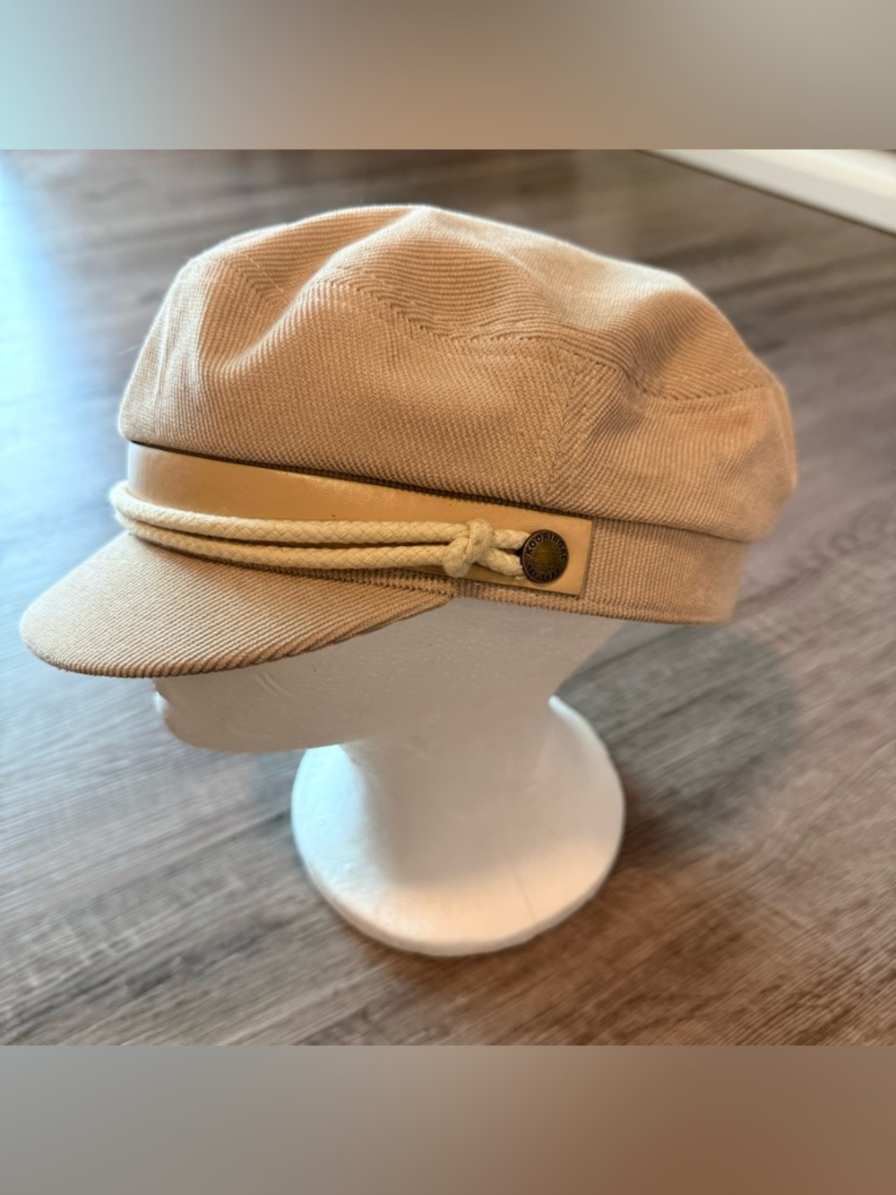 Kooringal Eden Fisherman Cap 57cm Beige Tan Fiddler Baker Boy Nautical Hat